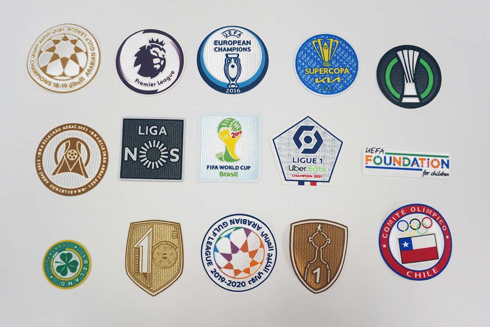 3D Round Flock and Tatami Fabric Badges Iron On Sew On Clubs Patches for Garments Sportswear Teamwear