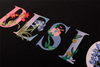 3D Floral Heat Transfer Labels Multi-Colour Raised Letters with Embroidery For Fashion Brands