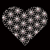 3D Sparkling heart-shaped Hotfix Rhinestone Heat Transfer Labels Shiny Iron-on Rose Stones for Bling Garments