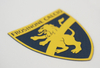 3D Football Yellow Shield Silicone Sports Badges Sportswear Patches for Garments Sportswear Uniforms