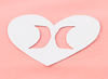 3D White Heart-shaped Rubber Silicone Patches with Letters Iron-on Logo Badges for Sportswear Teamwear Uniform Bags