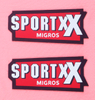 3D Red Sports Rubber Silicone Patches with Letters Iron-on Logo Badges for Sportswear Teamwear Uniform