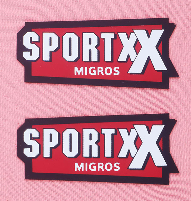 3D Red Sports Rubber Silicone Patches with Letters Iron-on Logo Badges for Sportswear Teamwear Uniform