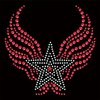 3D Multi-colour Sparkling Star with Wings Hotfix Rhinestone Heat Transfer Shiny Iron-on Rhinestone for Bling Garments