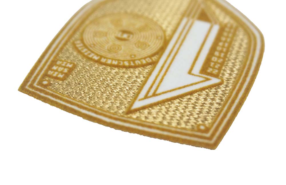 3D Golden Shield Flock and Tatami Fabric Patches Club Patches Sewing Patches for Garments Sportswear Uniforms