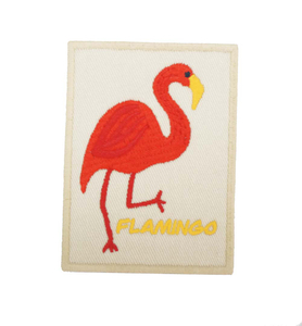 Colourful Red and White Flamingo Embroidery Patches for Caps Hats Bags Garments Decoration