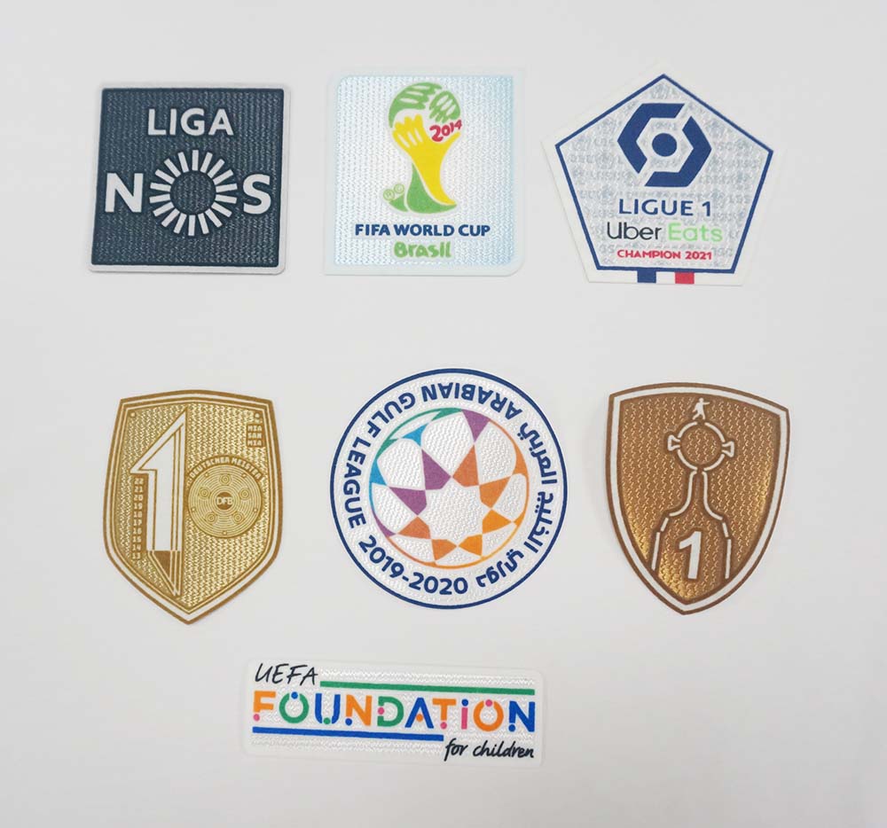 3D Pentagon Flock and Tatami Fabric Badges Iron On Sew On Sports Patches for Garments Sportswear Teamwear