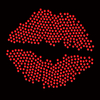3D Sparkling Lips Hotfix Rhinestone Heat Transfer Labels Shiny Iron-on Stones for Bling Garments