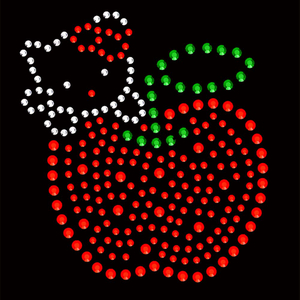 3D Multi-colour Sparkling Apple Hotfix Rhinestone Heat Transfer Labels Shiny Iron-on Rhinestone for Bling Garments