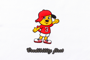 3D Red Flock Heat Transfer Labels Logo Flock Patches Iron on badges for Garments