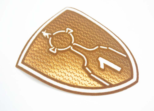 3D Golden Shield Flock and Tatami Fabric Badges Football Patches Sewing Patches for Garments Sportswear Uniforms