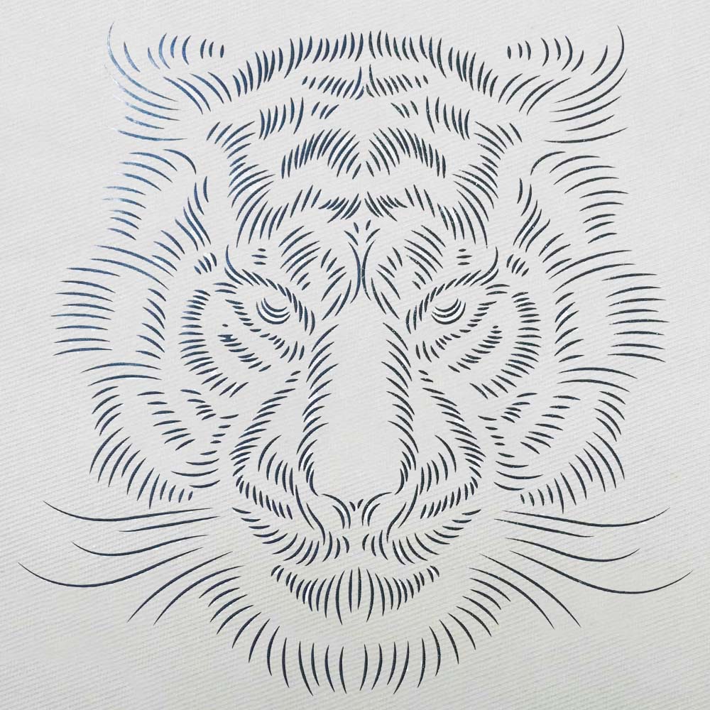 Metallic Cartoon Animal Tiger Glitter Heat Transfer with Metallic Effect For Fashion Brands