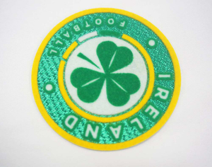 3D Green Small Flock and Tatami Fabric Badges Iron On Sports Patches for Garments Sportswear Teamwear