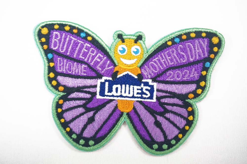 Purple Butterfly Cartoon Embroidery Patches for Caps Hats Bags Garments Decoration