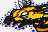 3D Bee Cartoon Flock Heat Transfer Labels Flock and Rhinestone Heat Transfer Printings for Garments