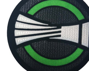 3D Black and Green Flock And Tatami Fabric Patches Sports Patches Iron On Sew On Badges for Garments Sportswear Uniforms