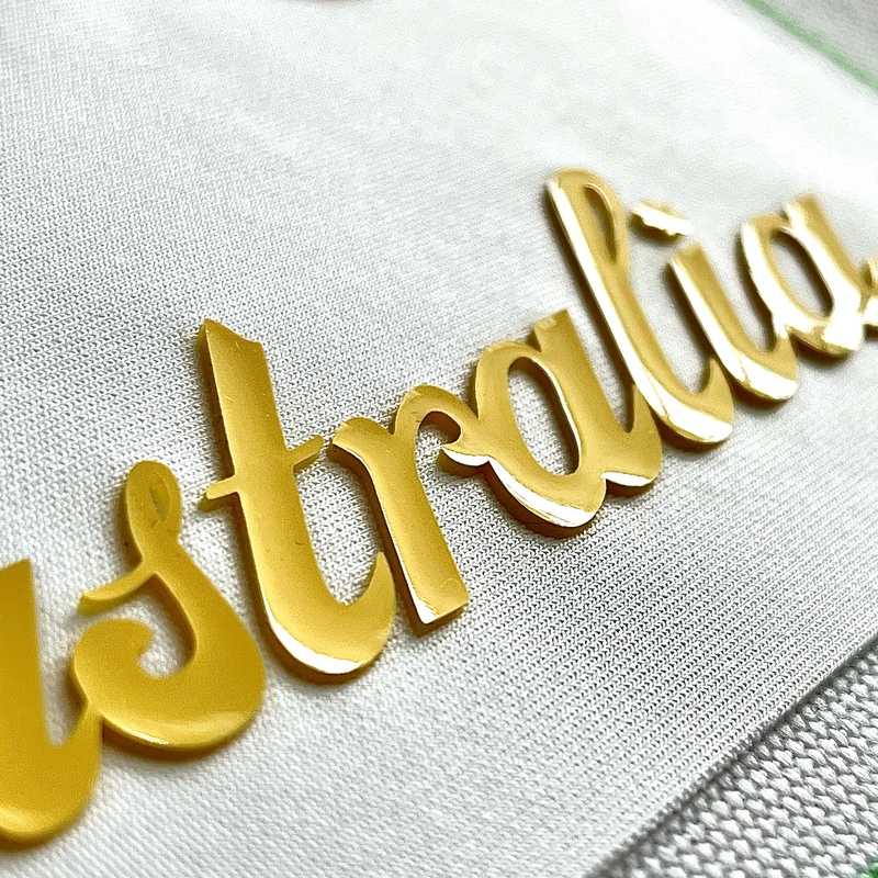 3D Yellow Jelly Letters Rubber Silicone Patches Raised Alphabets Iron-on Badges for Sportswear Teamwear Uniform