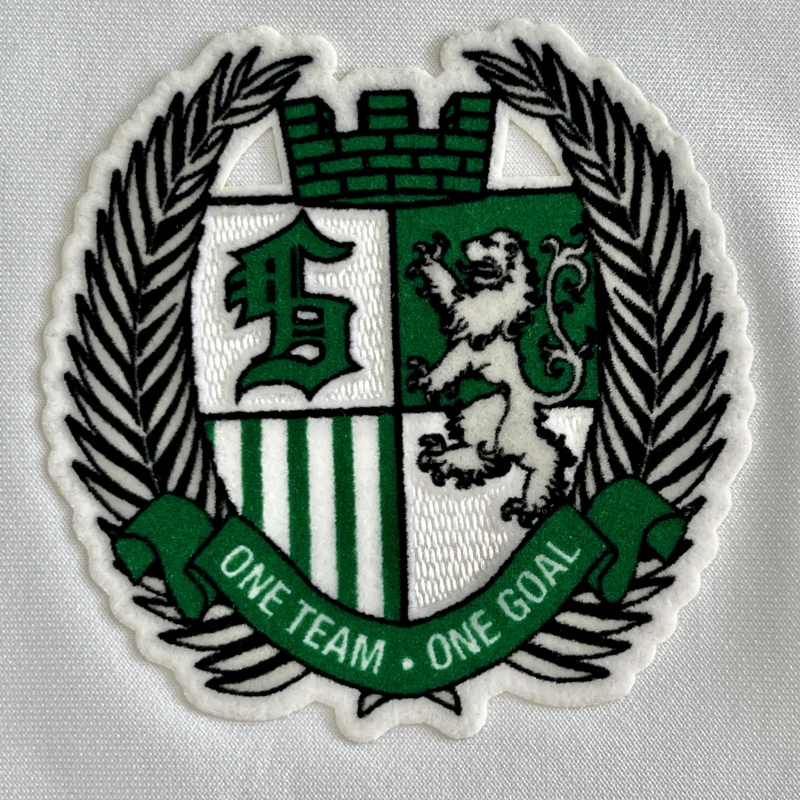 Crest-shaped Flock and Tatami Fabric Badge