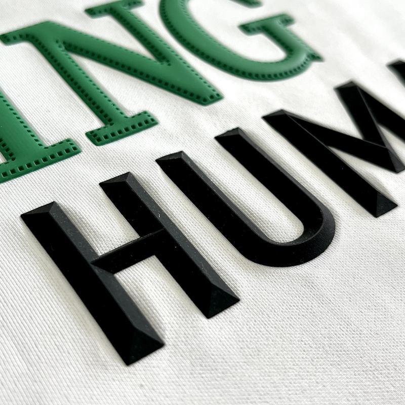 3D Raised Letters Moulding Silicone Patches Heat Transfer for Garments Sweatshirt Hoodie 