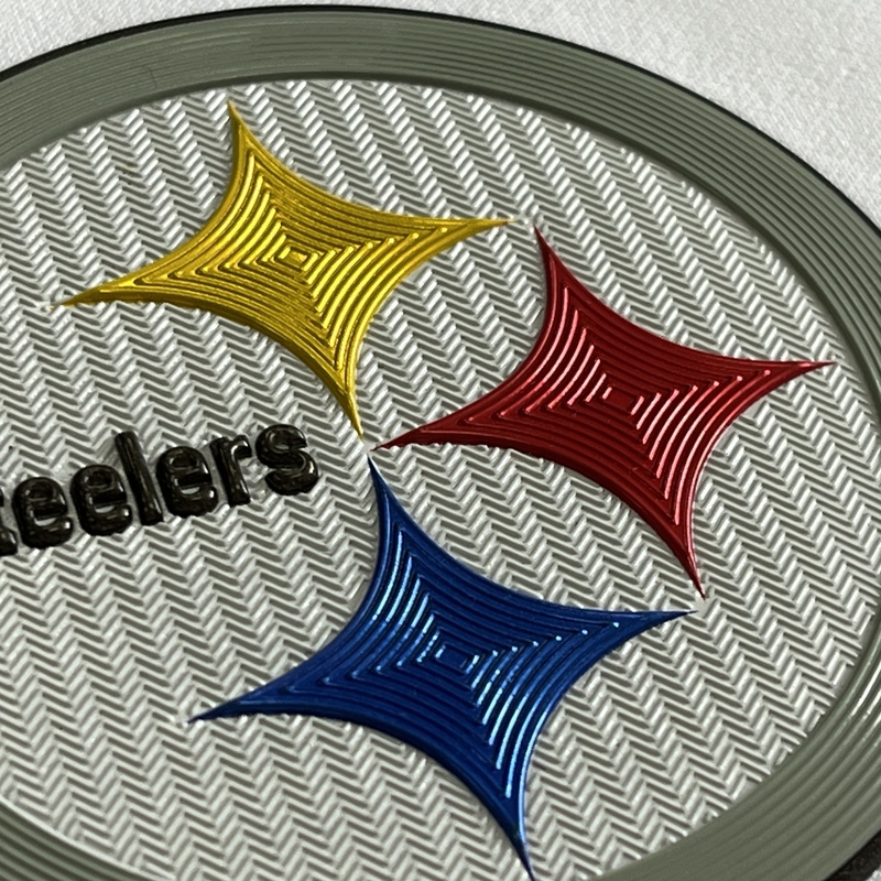 Metallic Football Textured Iron-on Badge