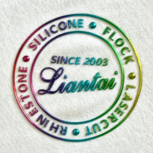 3D Iridescent TPU Patches Logo Badges Metallic High Frequency Patches for Sportswear Garments Uniforms