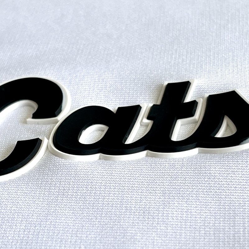 3D Black And White Lettering Silicone Sew On Iron Patches for Garments