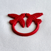 3D Red Swallow-motif Ring-shaped Silicone Sew On Iron Patches for Garments