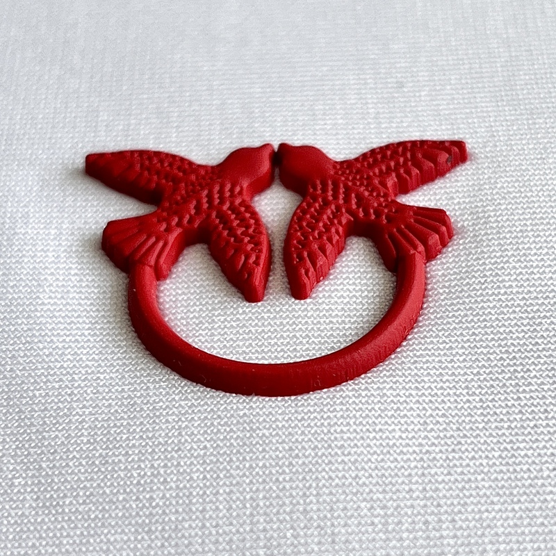 3D Red Swallow-motif Ring-shaped Silicone Sew On Iron Patches for Garments