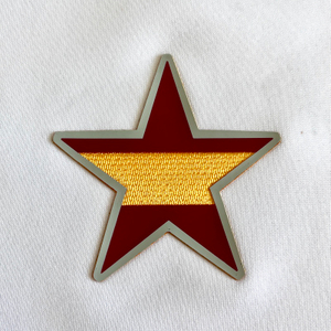 3D Star-designed Red-Gold Sew On Iron Patches for Apparel