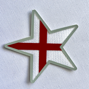 3D Star-patterned Red-White Sew On Iron Patches for Sportswear Uniforms