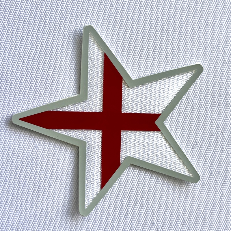 3D Star-patterned Red-White Sew On Iron Patches for Sportswear Uniforms