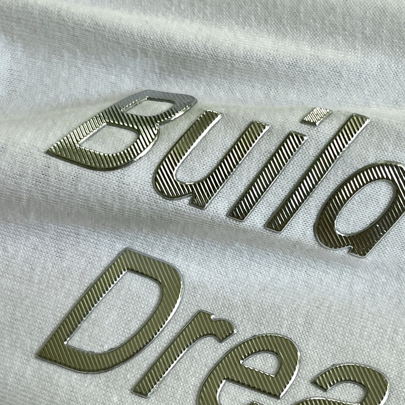 Striped-pattern Gold Letters Embossed Badge