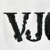 3D Black Floral-embossed Lettering Silicone Sew On Iron Patches for Garments