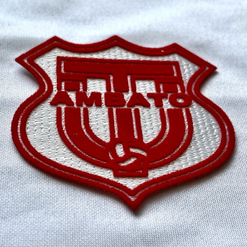 Football Red Flock And Tatami Fabric Patches for Baseball Jacket Logo