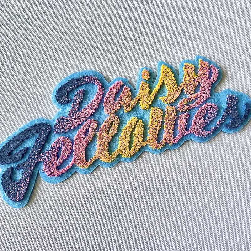 Custom Multicolour Embroidery Letter Heat Transfer Patch 