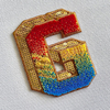 Rainbow Gradient Letters Embroidery Patch for Trendy Clothing