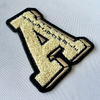 Mint White And Black Border Letter Design Embroidery Patch for Karting Hat Logo