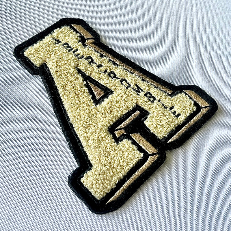 Mint White And Black Border Letter Design Embroidery Patch for Karting Hat Logo