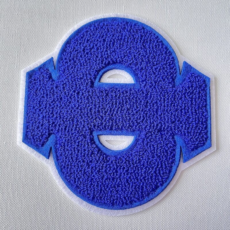 Blue Creative Unique Design Logo Embroidery Patch for Children's Sweatshirt Combination