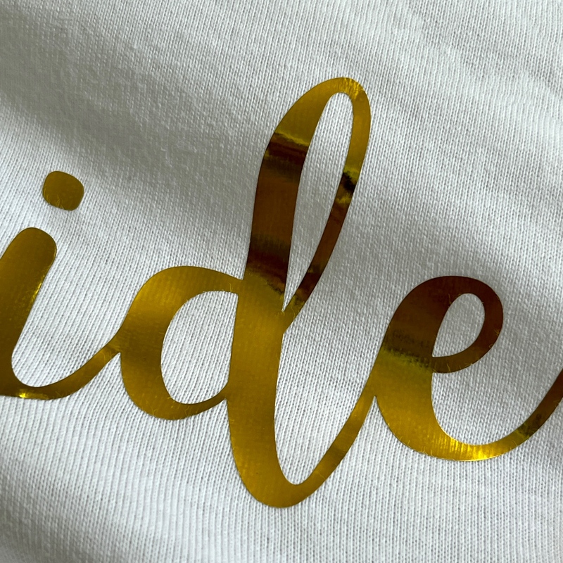 Custom Letter Art Design Metallic Foil Heat Transfers for Casual Wear Decoration