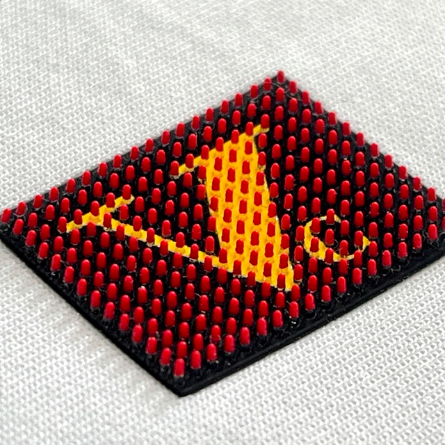 Black And Red Vc Letters Brush Silicone Heat Transfers for Sportswear Matching