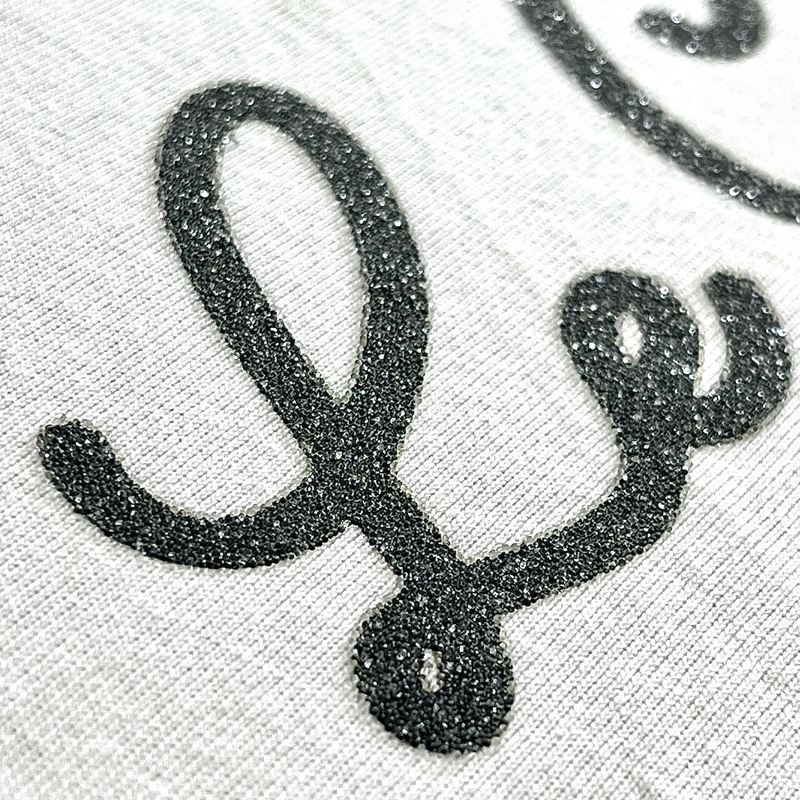 Black Letter Heat Transfer Caviar Logos Iron On Patches for Men's Clothing Design
