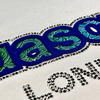 3D Fancy Rainbow Embroidery Letters Heat Transfer Labels with Rhinestones for Fashion Brands
