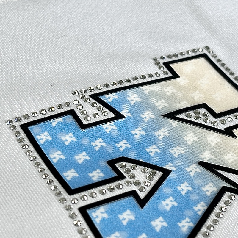 3D Custom Raster Letters with Gradient Colour Heat Transfer for Fashionwear 