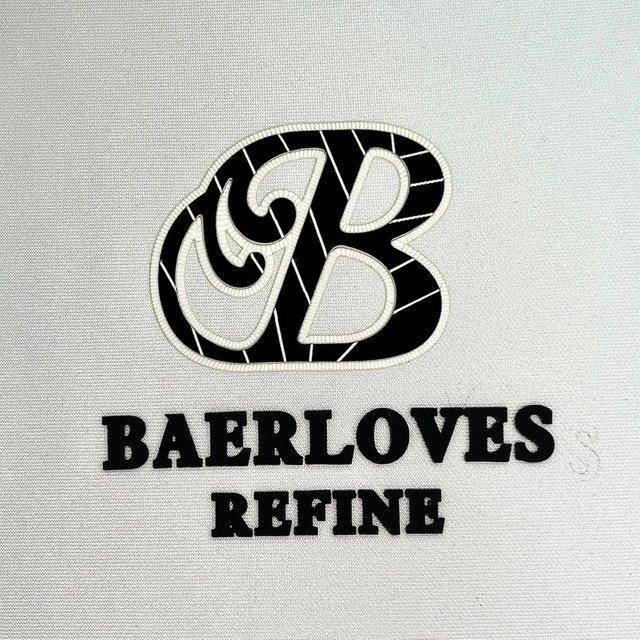 Black and White High Design Textured Heat Transfer Letter Logo Patch 