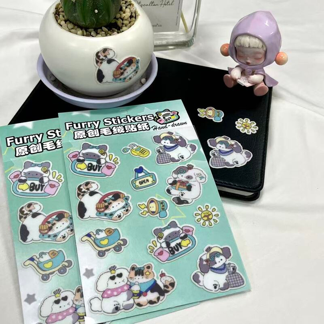 Customized DIY Adhesive Cartoon Furry Stickers
