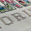 Full Colour Fabric Letter Design with Glitter and Rhinestone Heat Transfer