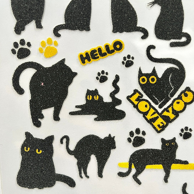 3D In-stock Customizable Adorable Cat Caviar Stickers for DIY Handicrafts