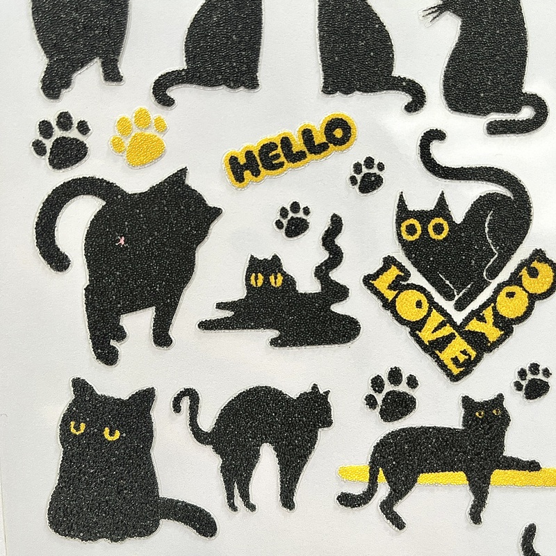 3D In-stock Customizable Adorable Cat Caviar Stickers for DIY Handicrafts