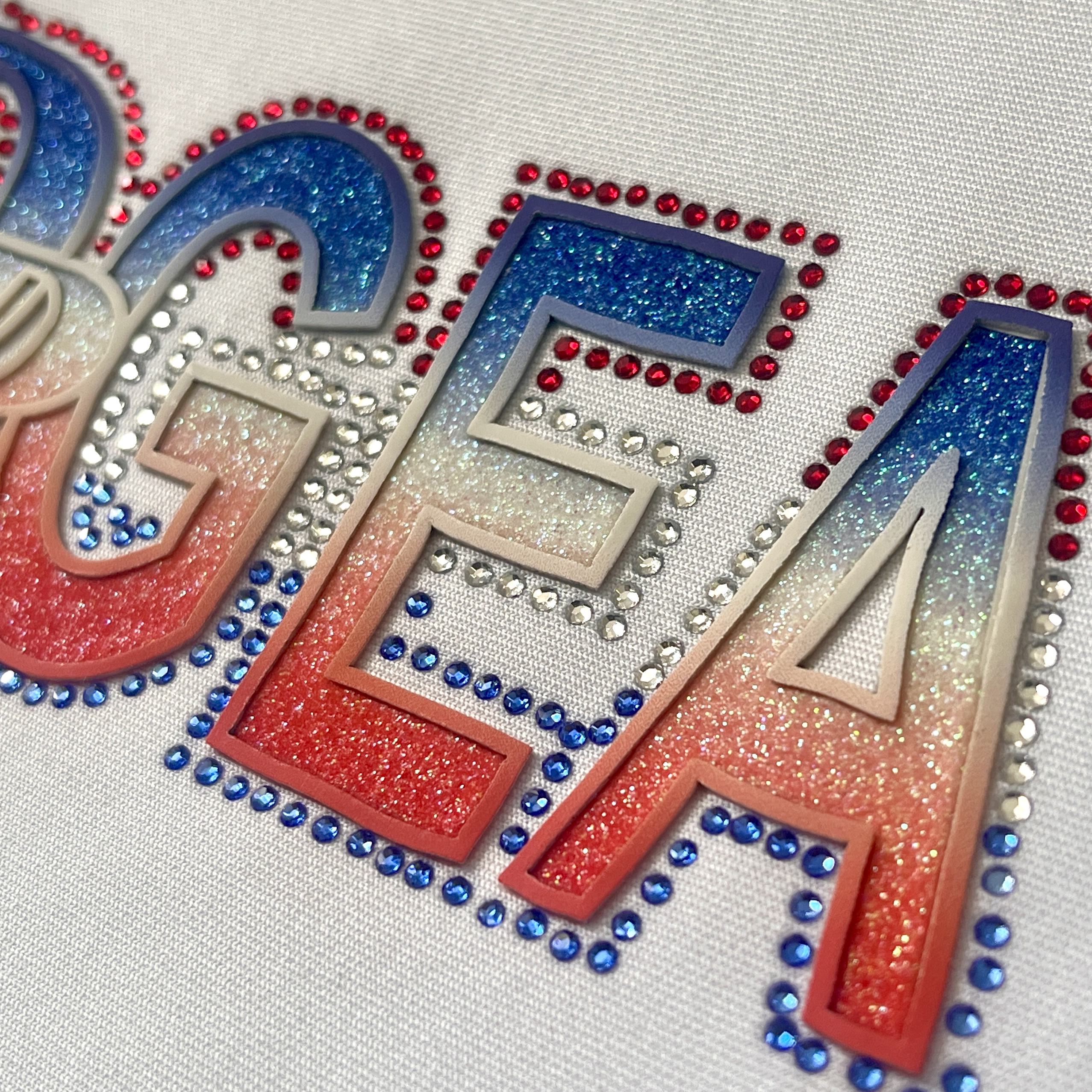 Gradient Glitter Letter Patch Heat Transfer